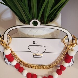 White and Gold Women's Bag Charm